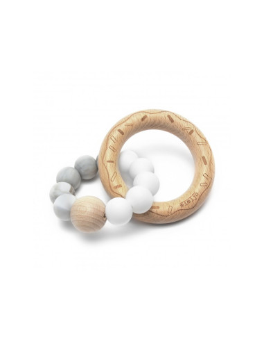 Silicone Teether Duo White + Marble