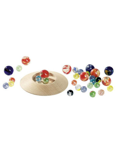 Marble Plate Game With 31 Marbles