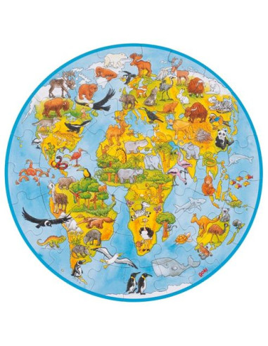 Round Puzzle - World, Animals