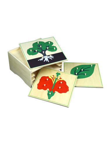 3 botanické puzzle s komodou