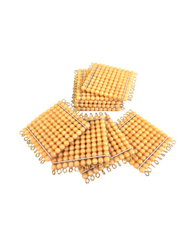 9 Golden Bead Hundred Squares