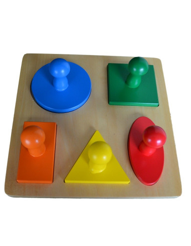 5 Shape Peg Board With Large Knobs